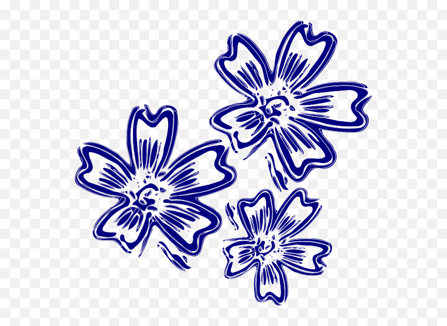 Dark Blue Flower Clipart - Blue Clipart A Flower Emoji,Blue Flower Clipart