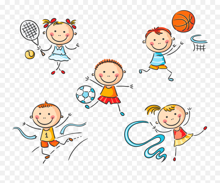 Child Sport Clip Art - Cute Physical Education Clipart Emoji,Education Clipart