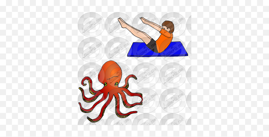 Octopus Position Picture For Classroom Therapy Use - Great Emoji,Posture Clipart