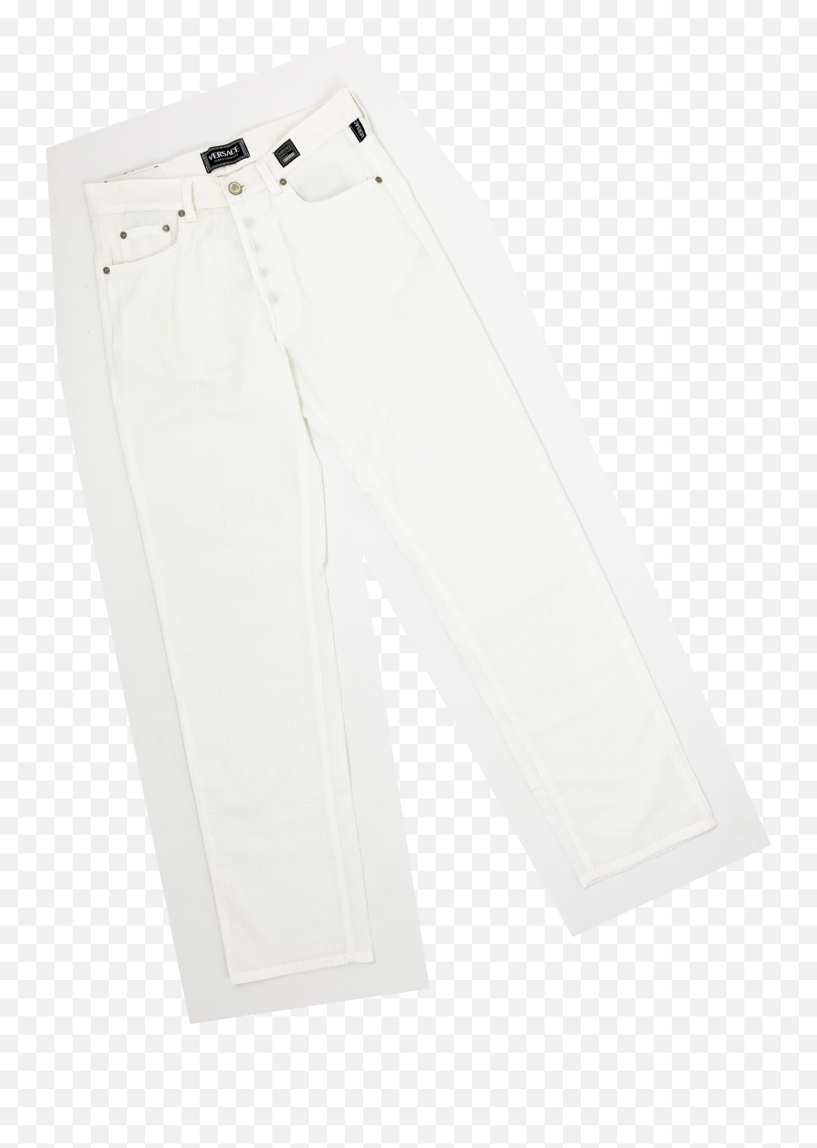 Versace Jeans Couture 90s White Seersucker Pants U2014 James Veloria Emoji,Versace Png