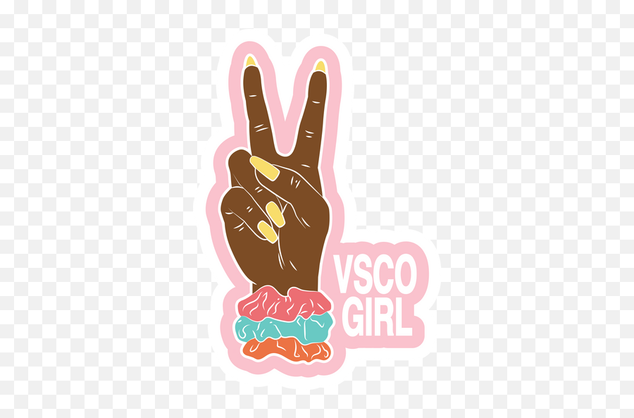 Vsco Girl Peace Gesture Sticker - Transparent Vsco Girl Logo Emoji,Vsco Logo