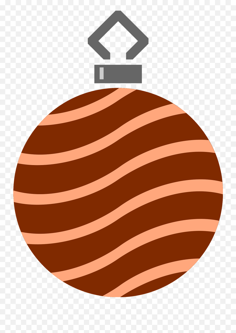 Simple Brown Striped Christmas Ornament Clipart Free - Icon Emoji,Christmas Bulb Clipart