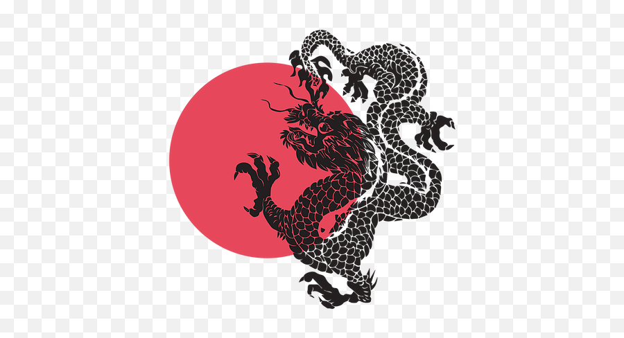 Typography Davisuko - Dragon Chinese Traditional Tattoo Emoji,Japanese Dragon Png