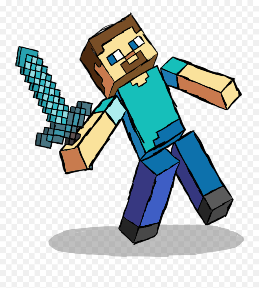 Minecraft - Fictional Character Emoji,Minecraft Steve Transparent