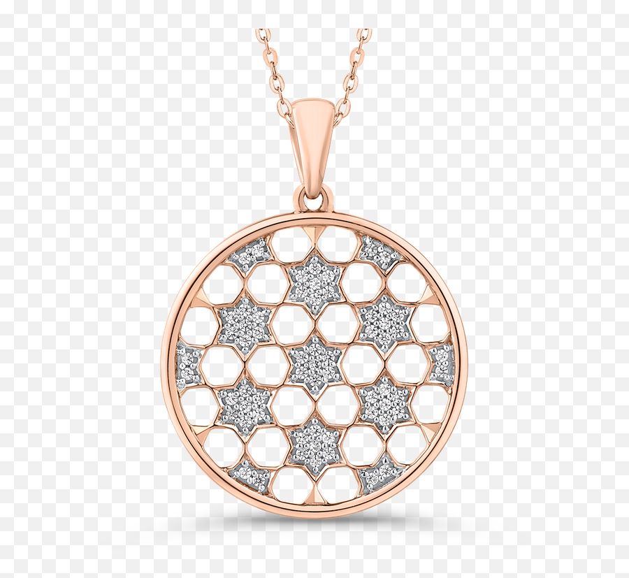 Essentials 10k Rose Gold 14 Ct Diamond Circle Pendant With - Wall Clock Emoji,Chain Necklace Png