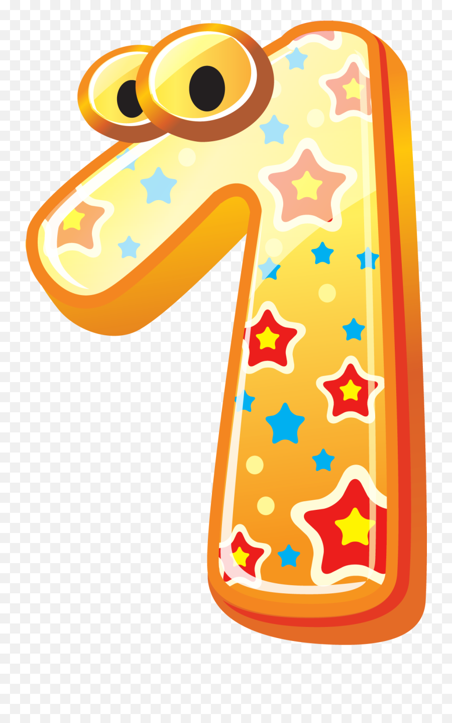 Large Numbers Clipart Clipart Kid - Clipartix Number 1 Cartoon For Kindergarten Emoji,Kid Clipart