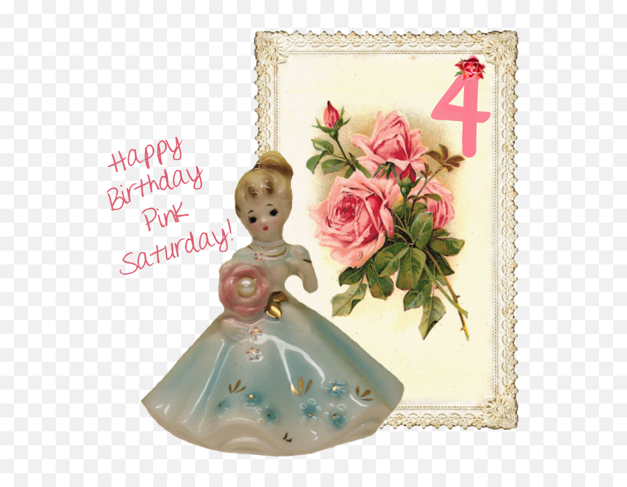 Happy Birthday Pink Saturday - Vintage Roses Hd Png Emoji,Vintage Roses Png