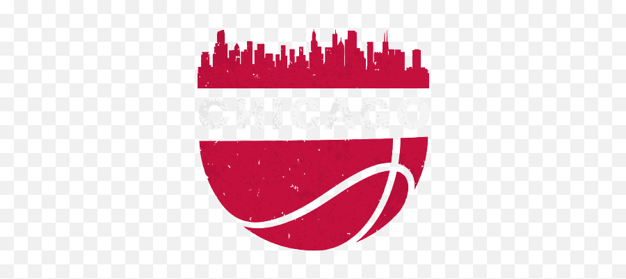 Vintage Chicago Illinois Cityscape Retro Basketball Gift Emoji,Cityscape Logo