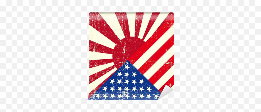 Usa And Japan War Grunge Flag Wall Mural U2022 Pixers - We Emoji,Japanese Flag Png