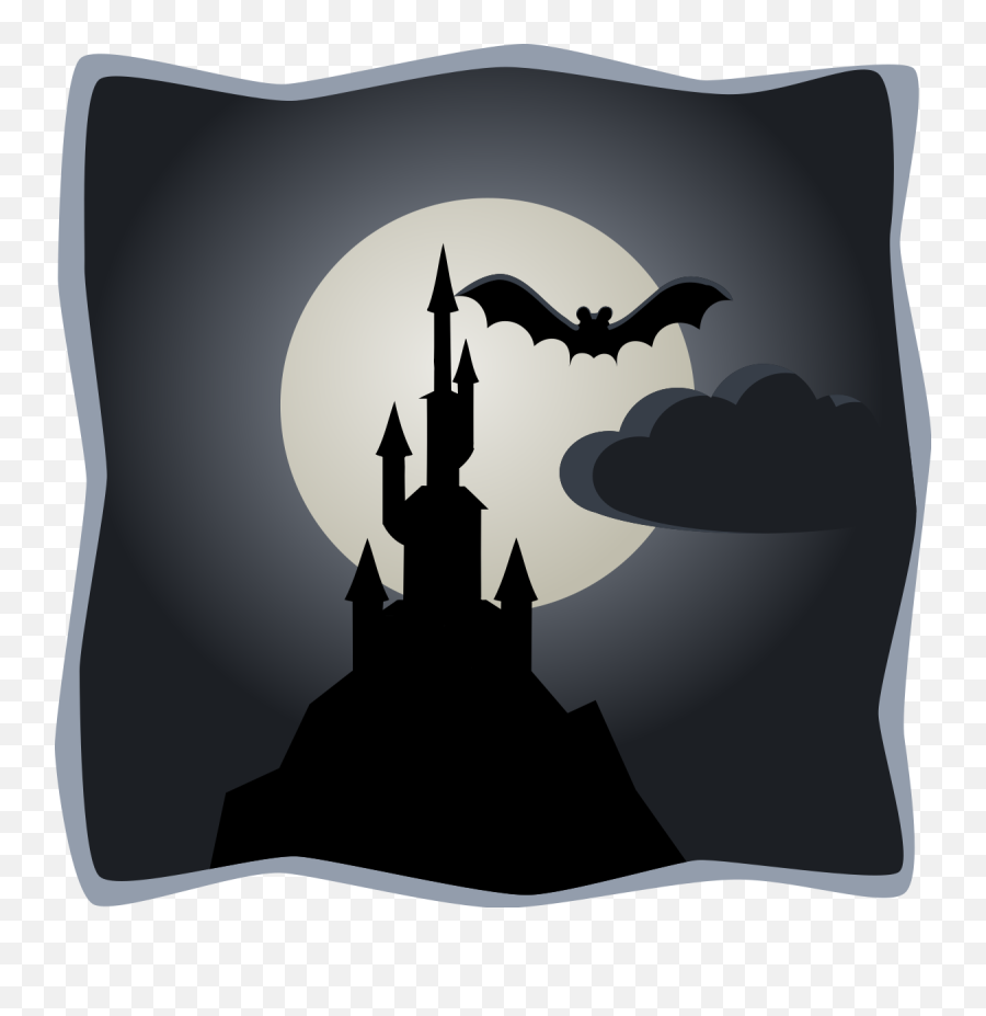 Spooky Castle In Full Moon Clip Art - Spooky Clipart Emoji,Full Moon Clipart