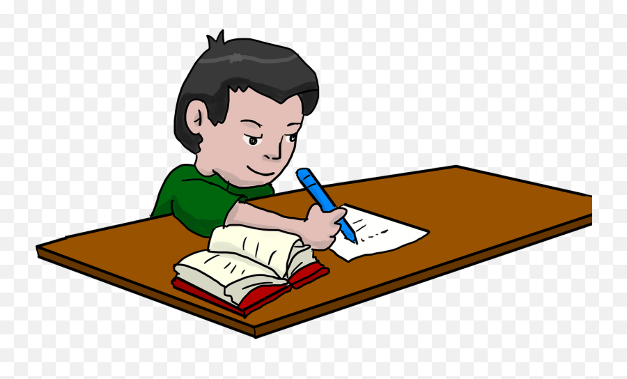 Boy Doing Homework Clipart Child - Child With Homework Clipart Emoji,Homework Clipart