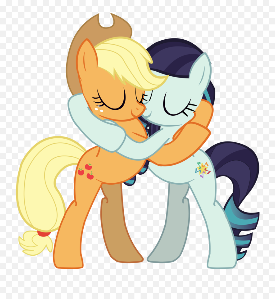Mlp Hugging Aj And - Applejack X Contes Coloratura Emoji,Hugging Clipart