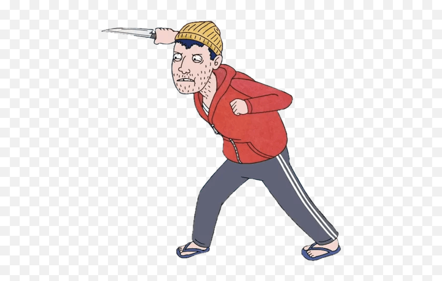 Check Out This Transparent Bojack Character Todd With Knife Emoji,Cartoon Knife Png