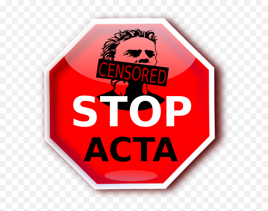 Free Clip Art Stop Acta By Piotrsy - Language Emoji,Stop Clipart