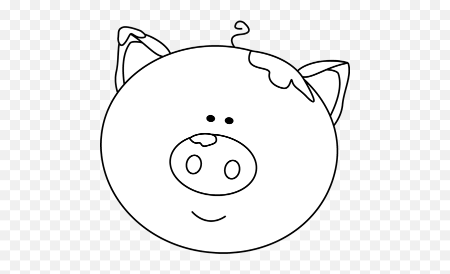 White Pig Face With Mud Clip Art - Pig Face Clipart Black And White Emoji,Pig Clipart Black And White
