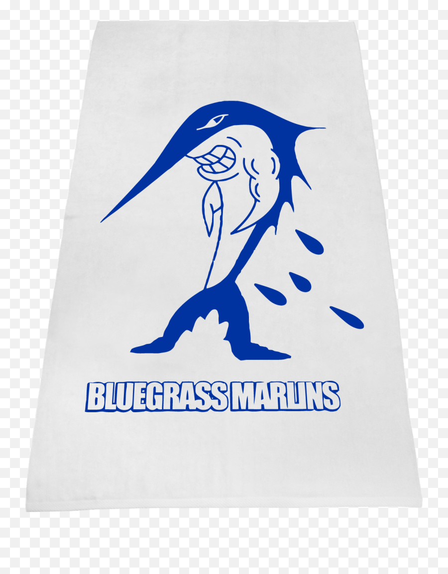 Bluegrass Marlins Swim Team Budget White Beach Towel - Drawing Emoji,Marlins Logo