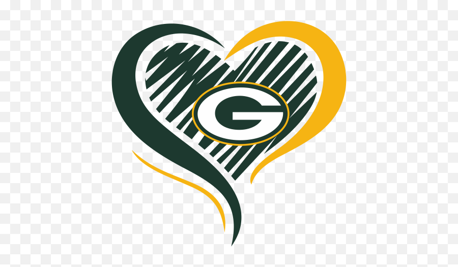 Green Bay Packers Logo Svg Love Heart Green Bay Packers - Green Bay Packers Logo Emoji,Heart Logos