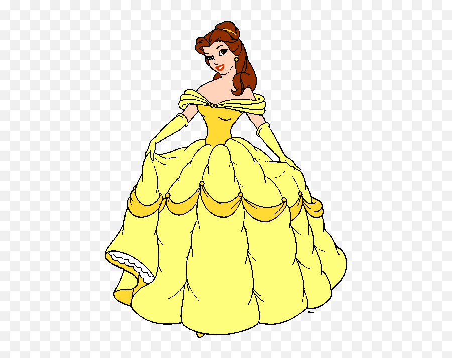 Disney Princess Clipart - Clip Art Bay Vestido Bela Ea Fera Desenho Emoji,Disney Princess Clipart