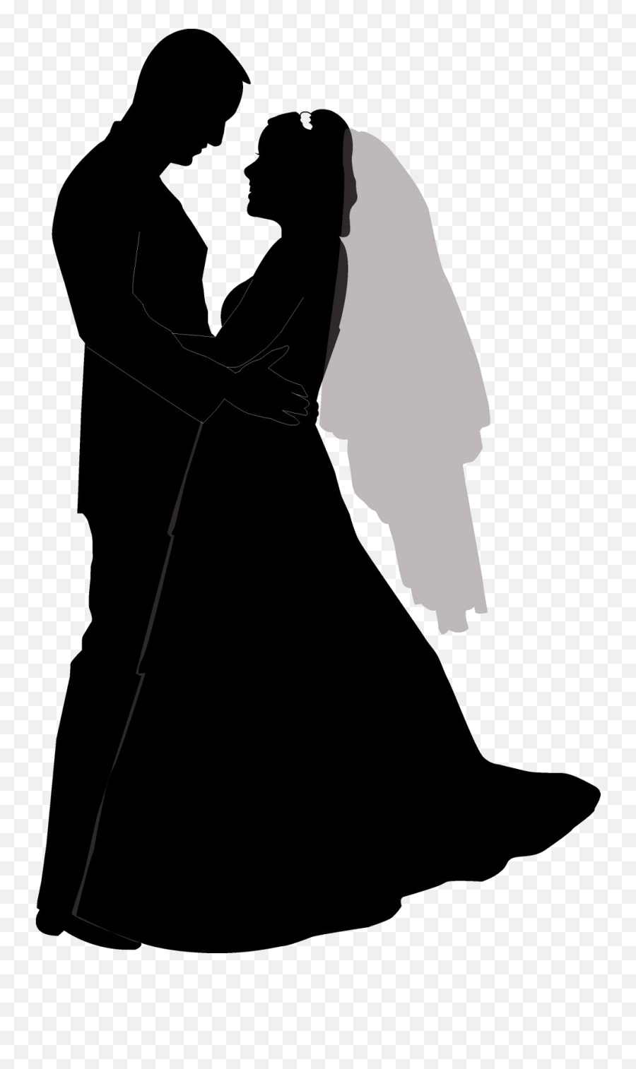 Transparent Background Couple Silhouette Png - Wedding Couple Silhouette Png Emoji,Silhouette Png