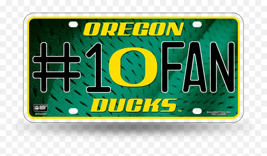 Ncaa Oregon Ducks Metal License Plate Tag - Horizontal Emoji,Oregon Ducks Logo