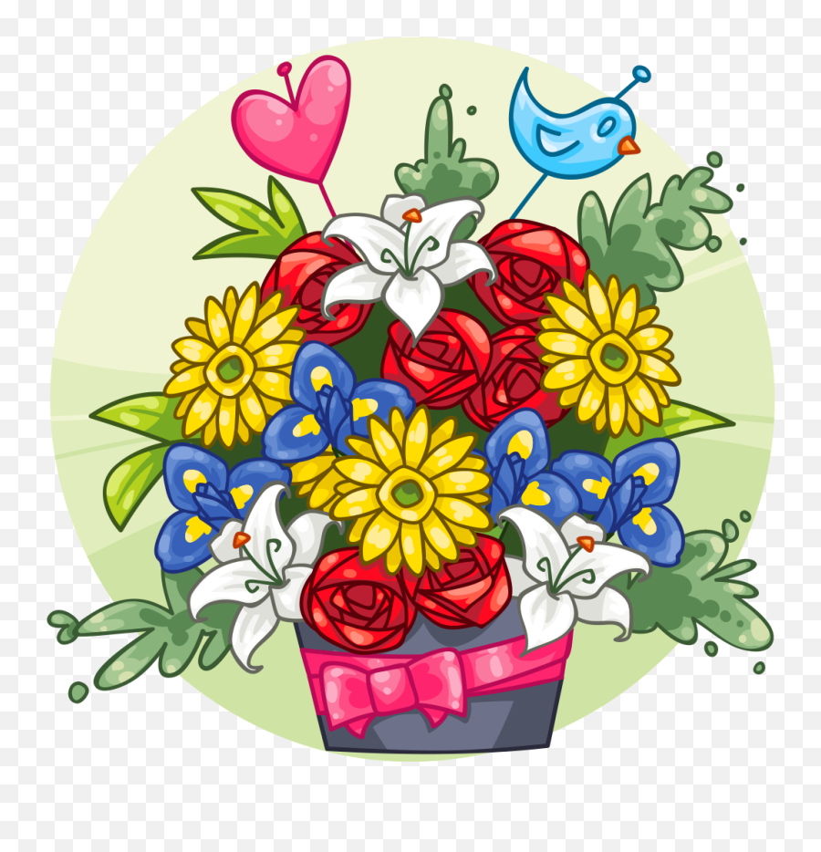 Unique Items - Floral Emoji,Bouquet Clipart