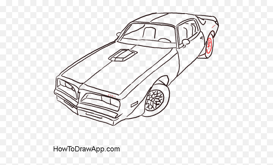 Pontiac Firebird Drawing Line Art Car Clip Art - Car Png Emoji,Corvette Clipart