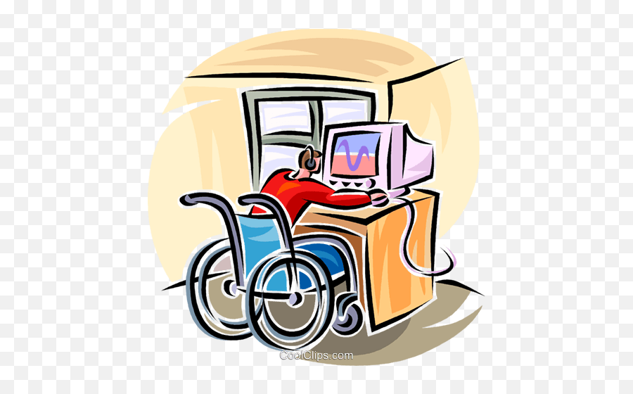 Working On A Computer Royalty Free Vector Clip Art Emoji,Disabilities Clipart
