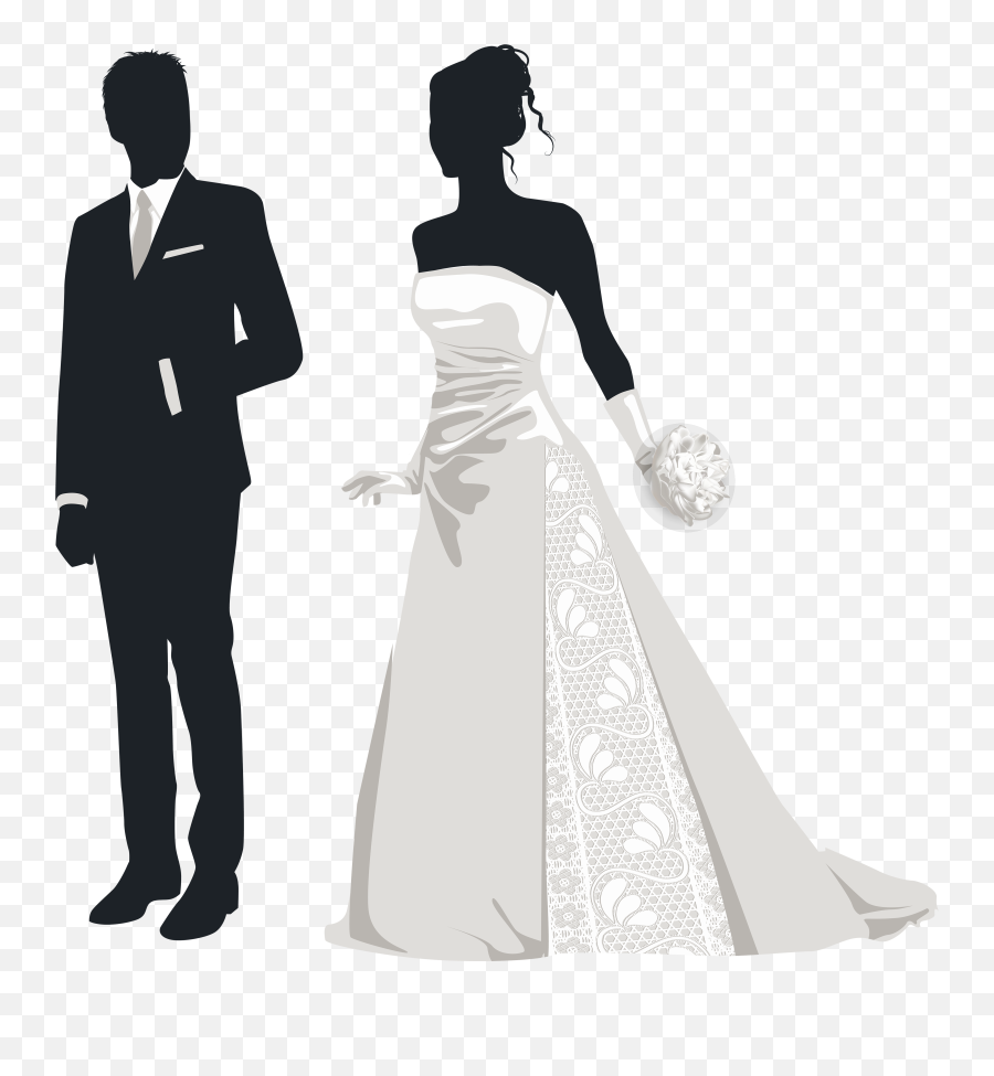 Bride And Groom Silhouette Png - Christian Wedding Groom Clipart Emoji,Bride Clipart