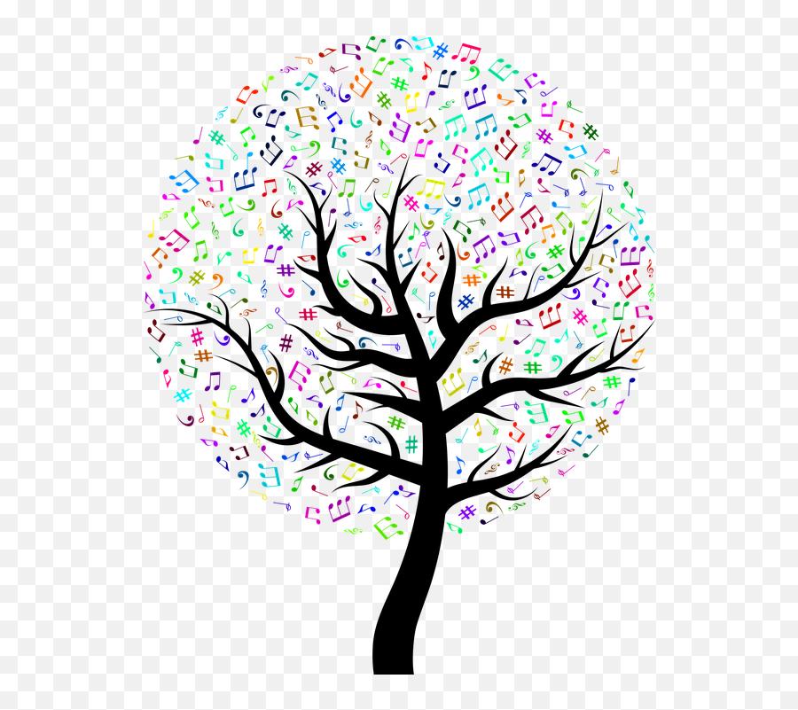 Music Png Transparent Free Images - Tree With Leaves Drawing Emoji,Music Png