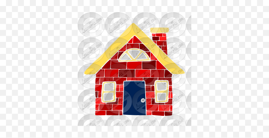 Brick House Stencil For Classroom - House Emoji,Brick Clipart