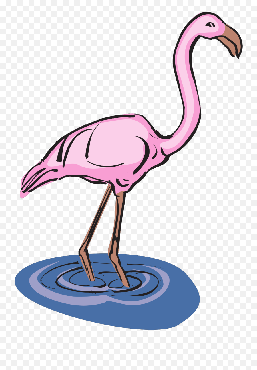 Flamingo Standing In Water Svg Vector Flamingo Standing In - Flamingo In Water Clipart Emoji,Flamingo Clipart