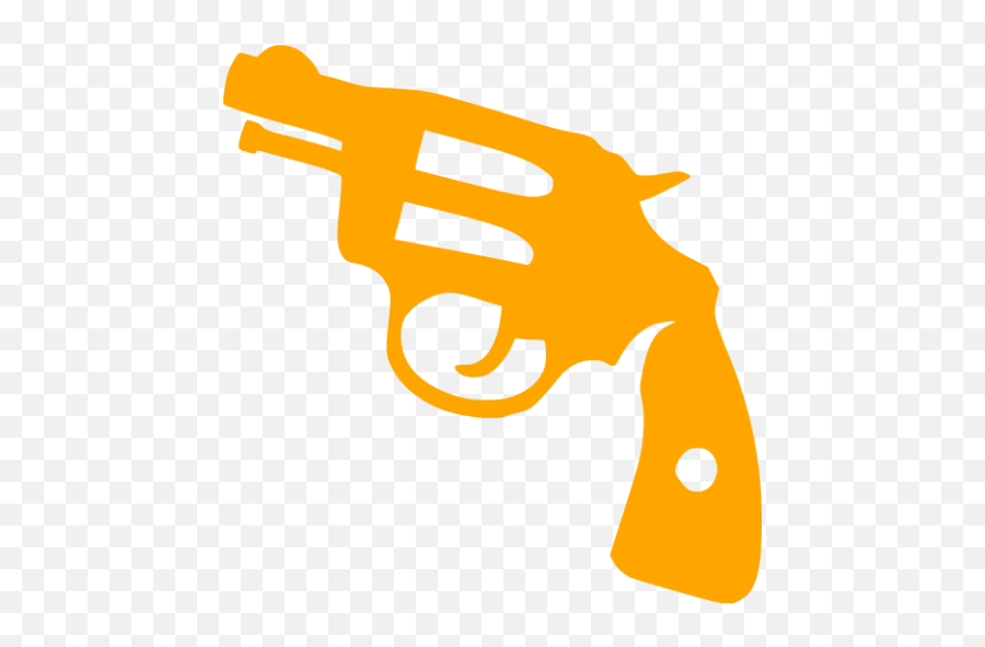 Orange Gun 2 Icon - Free Orange Gun Icons Pink Gun Icon Png Emoji,Revolver Transparent