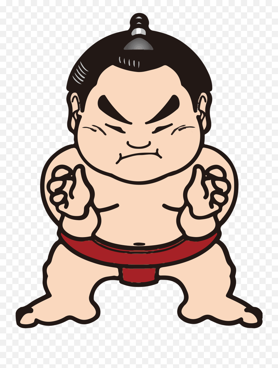 Sumo Wrestler Clipart - Cartoon Sumo Wrestling Japan Emoji,Wrestling Clipart