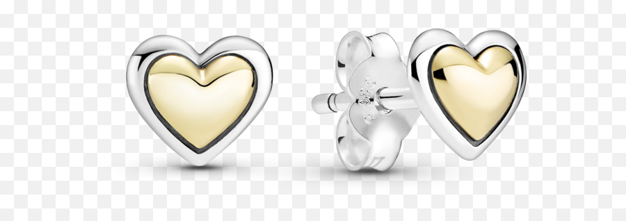 Domed Golden Heart Stud Earrings Emoji,Gold Hearts Png