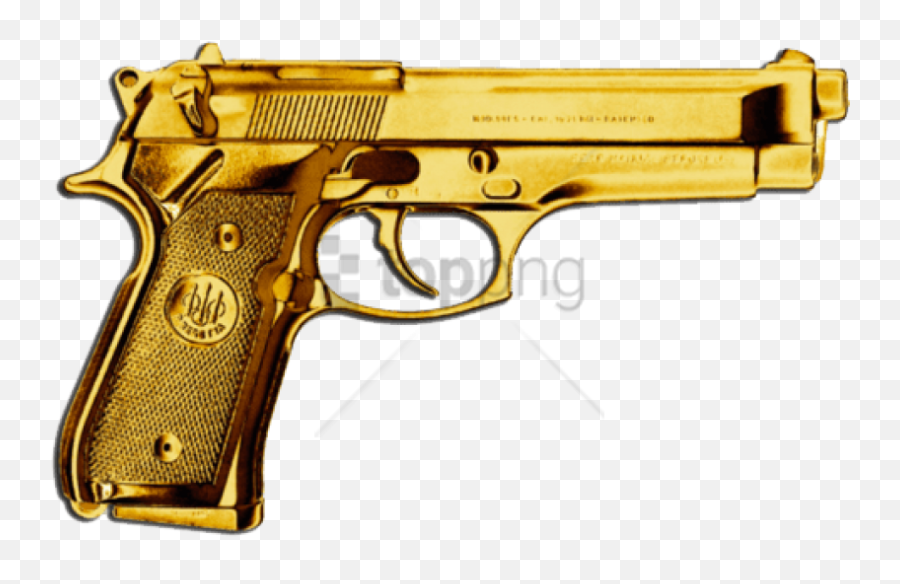 Free Png Gold Gun Png Png Image With - Gold Transparent Pistol Emoji,Gun Transparent Background