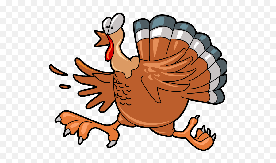 Turkey Running Thanksgiving Clip Art Turkey Clip Art - Cartoon Turkey Running Transparent Background Emoji,Running Clipart