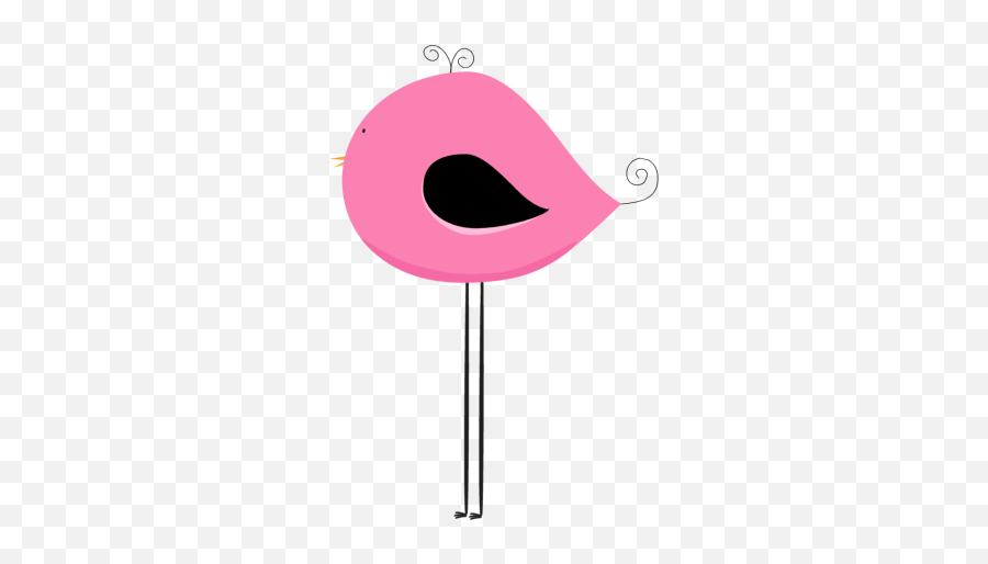 Long Legged Pink And Black Bird Clip Art - Long Legged Pink Long Legged Bird Clipart Emoji,Leg Clipart