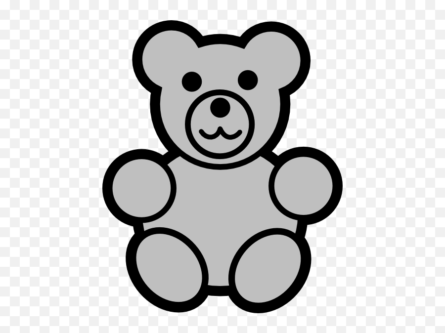 Teddy Bear Clip Art Black And White Png - Teddy Bear For Colouring Emoji,Bears Clipart