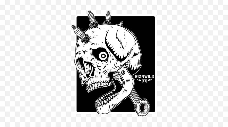 Skeleton Spark Plug Moto Logo - Scary Emoji,Skeleton Logo