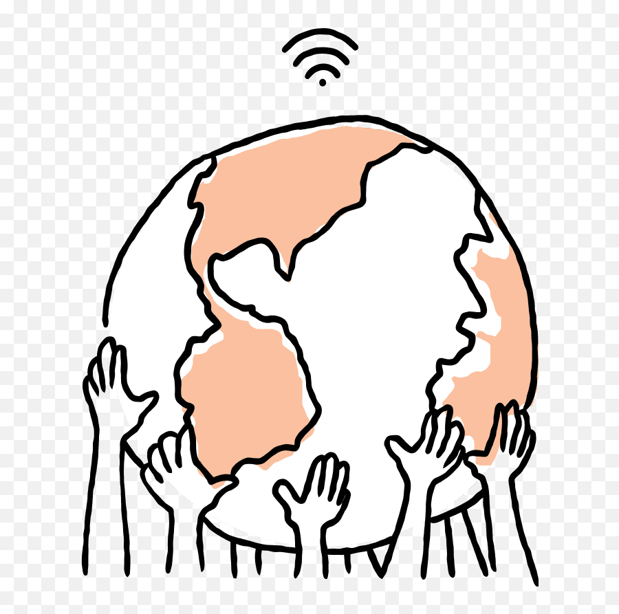 Hands Holding World With Internet Emoji,Giving Hands Clipart