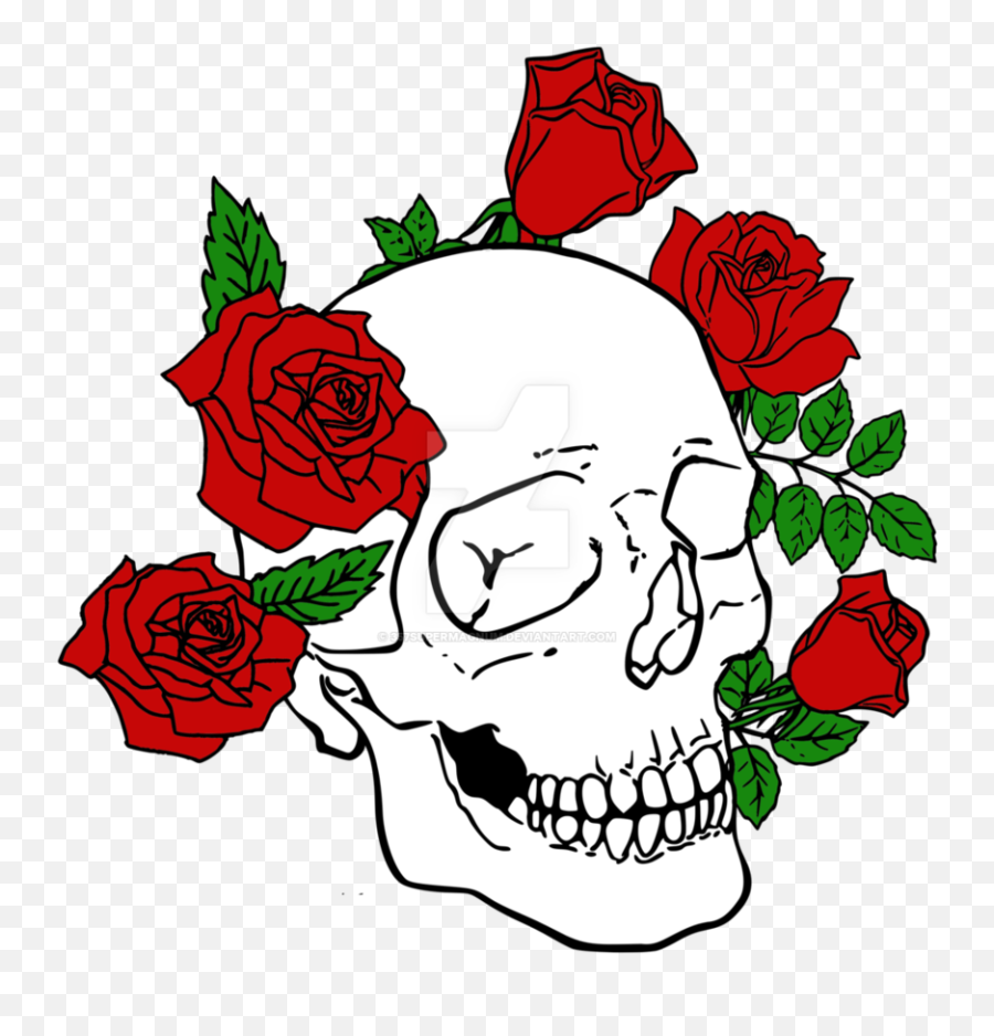 Skull Clipart Rose - Rose Skull Png Emoji,Rose Logo