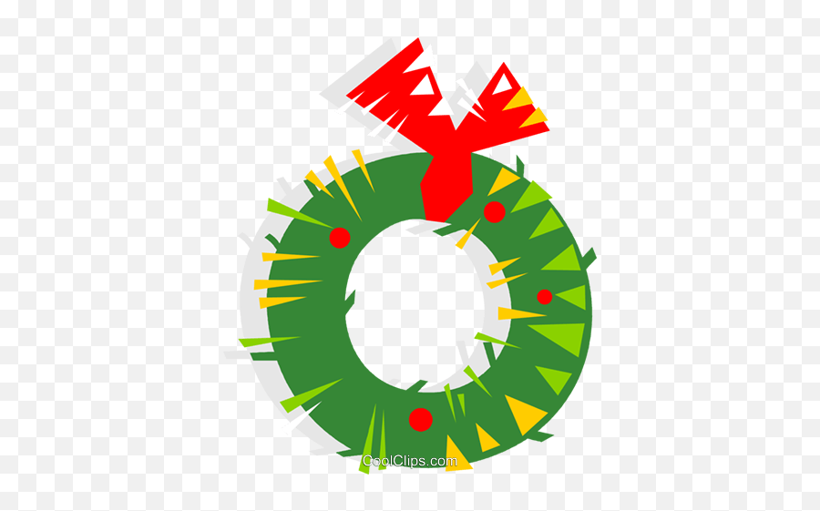 Christmas Wreath Royalty Free Vector Clip Art Illustration Emoji,Wreaths Clipart