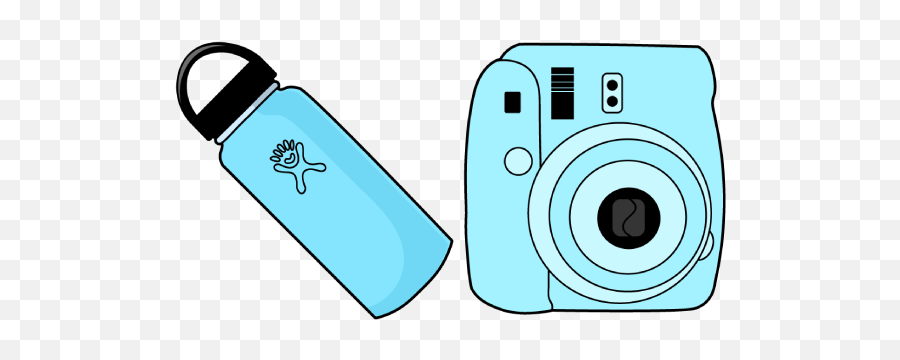 Vsco Girl Water Bottle And Film Camera - Vsco Cursor Emoji,Vsco Logo