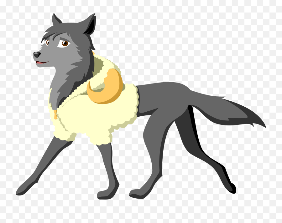 Cartoon Wolf In Sheeps Clothing - Animal In Clothes Cartoon Png Emoji,Clothing Clipart