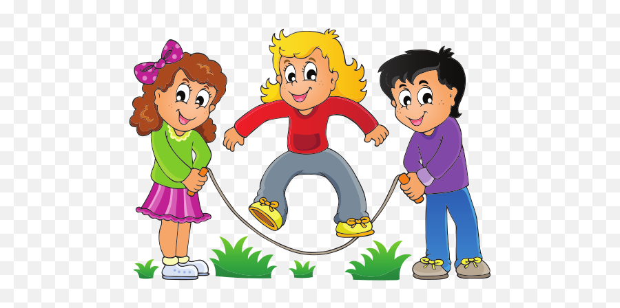 Kids Playing Vector - Cartoon Boy Jumping Rope 550x395 Play Kids Clipart Emoji,Kids Playing Clipart