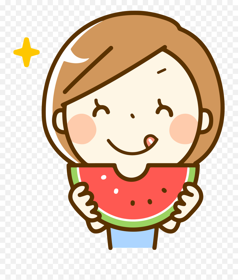 Woman Is Eating Watermelon Clipart Free Download - Mouth To Eat Cartoon Emoji,Watermelon Clipart