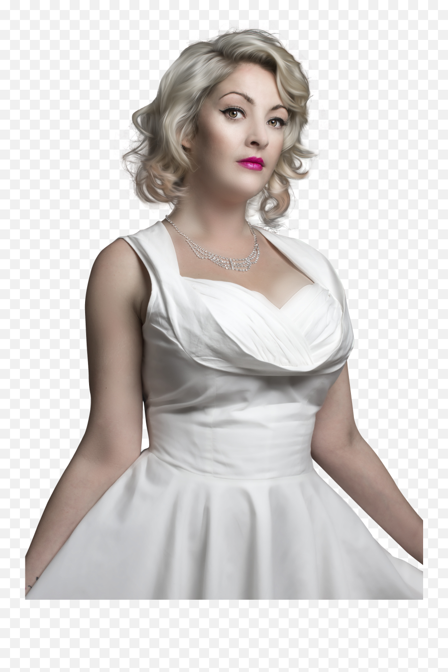 Beautiful Female Model In White Dress - Lady In White Dress Png Emoji,Model Png
