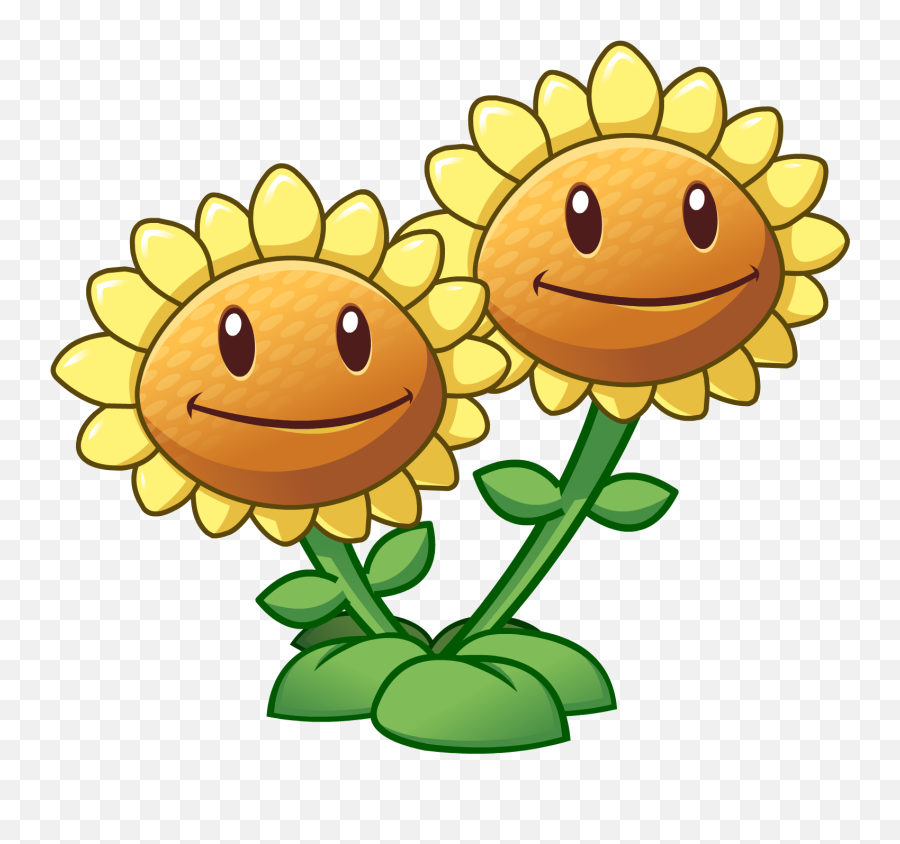 Sunflower Clipart - Plants Vs Zombies Plantas Transparent Pvz 2 Twin Sunflower Emoji,Sunflower Clipart Png
