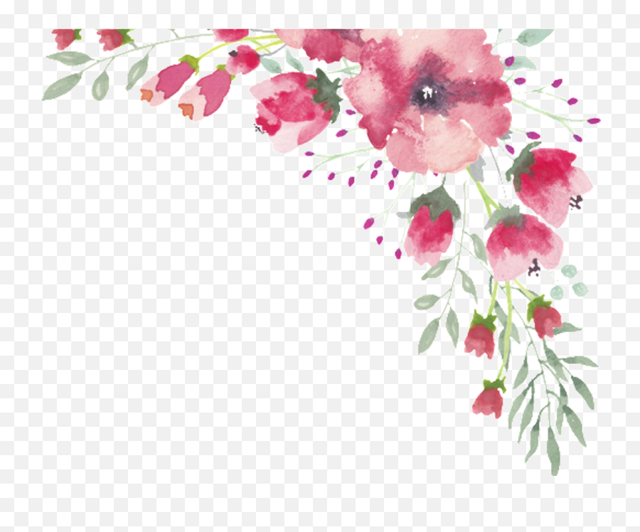 Download Free Png Watercolor Flower - Border Watercolor Flowers Transparent Background Emoji,Free Watercolor Flower Clipart