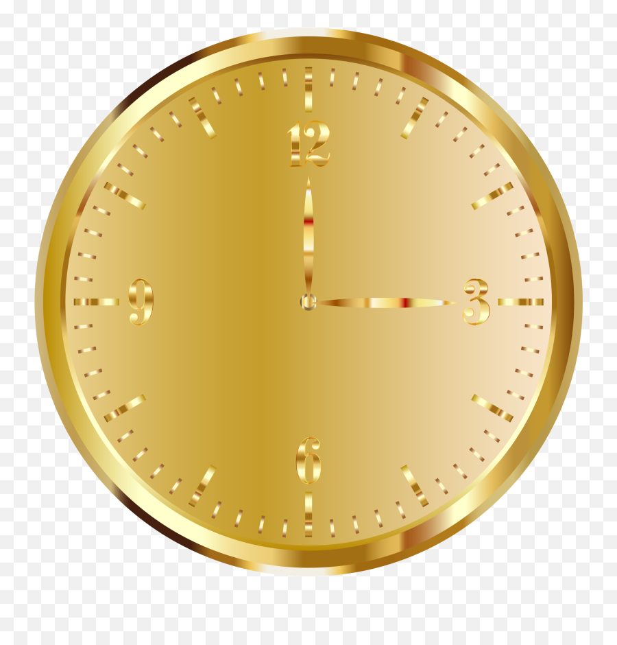 Golden Clock Face Render Free Image Download Emoji,Clock Face Png